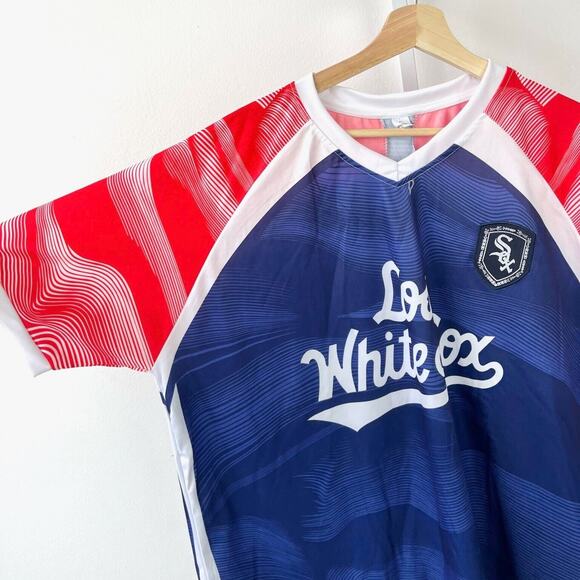 Chicago Los White Sox XL Soccer Jersey Short Sleeve Shirt SGA 2022 Red Blue - Picture 3 of 4